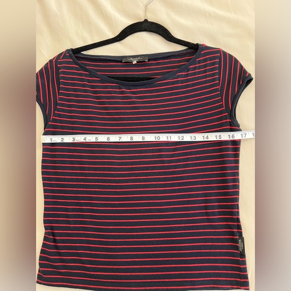 Weekend MaxMara, cotton stretchy cap sleeve boat neck shirt - Picture 4 of 7